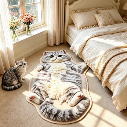 Tabby Cat Shaped Rug