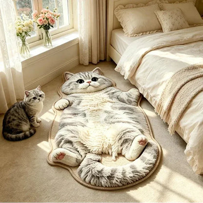 Tabby Cat Shaped Rug