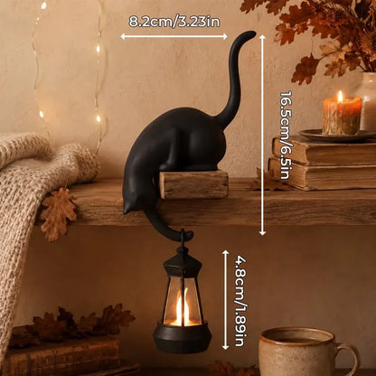 Cat Hook Bookshelf Lantern Light
