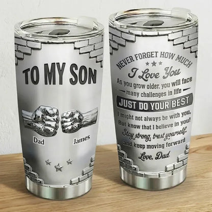 Personalized To My Son 3D Effect Tumbler