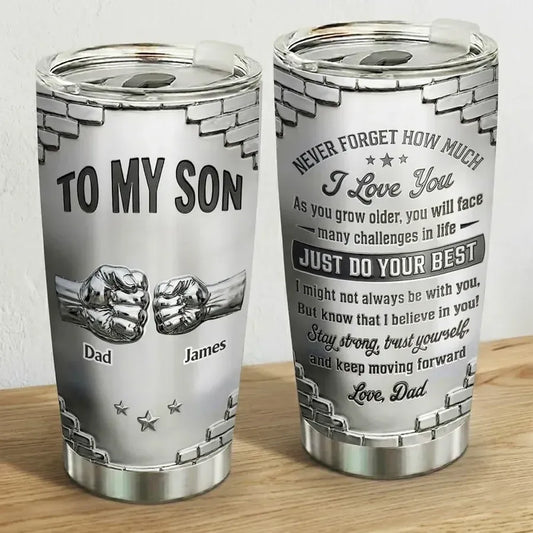 Personalized To My Son 3D Effect Tumbler