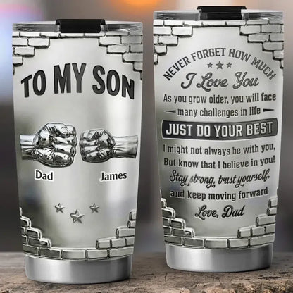 Personalized To My Son 3D Effect Tumbler