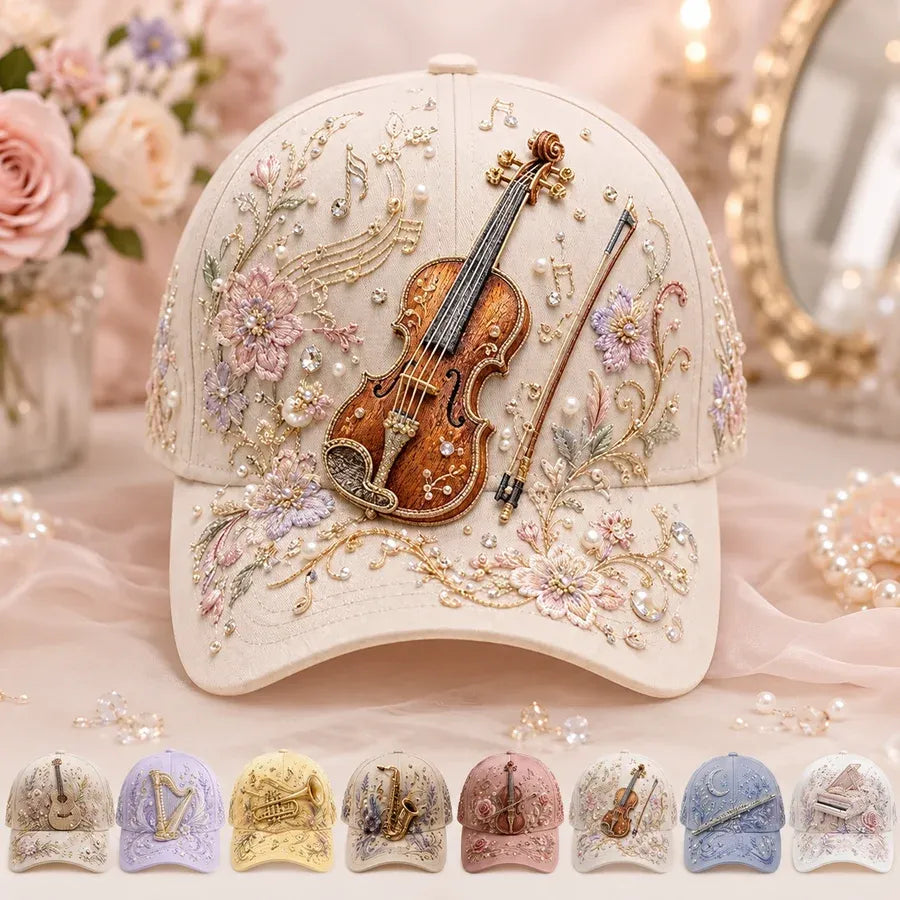 Music Theme Embroidered Baseball Cap