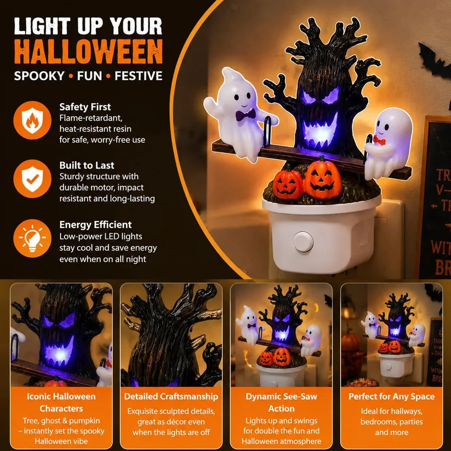 Animated Ghost Seesaw Plug-In Night Light
