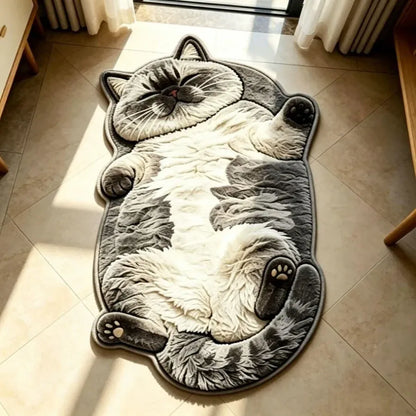Tabby Cat Shaped Rug