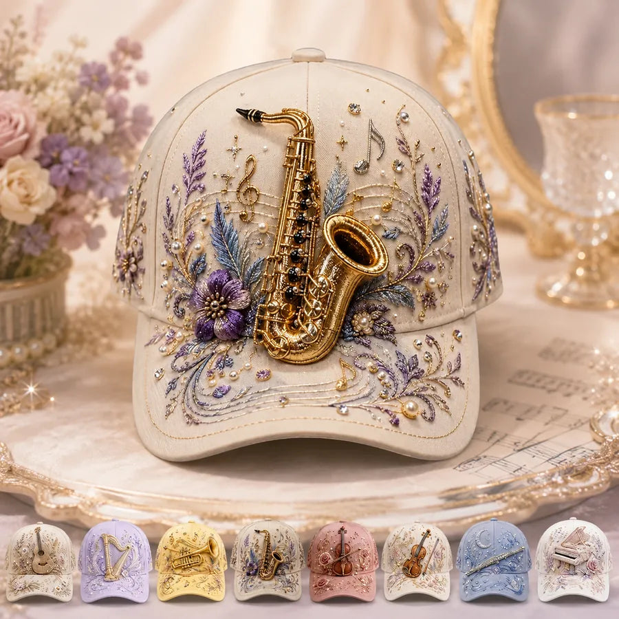 Music Theme Embroidered Baseball Cap