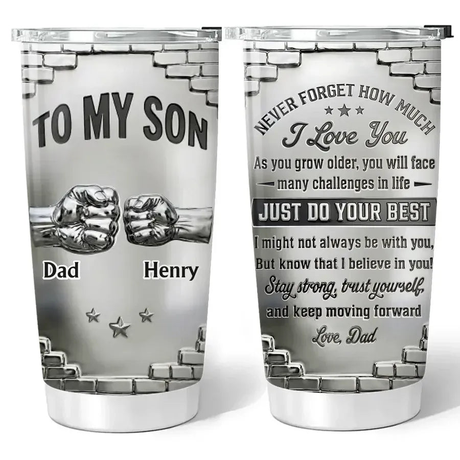 Personalized To My Son 3D Effect Tumbler