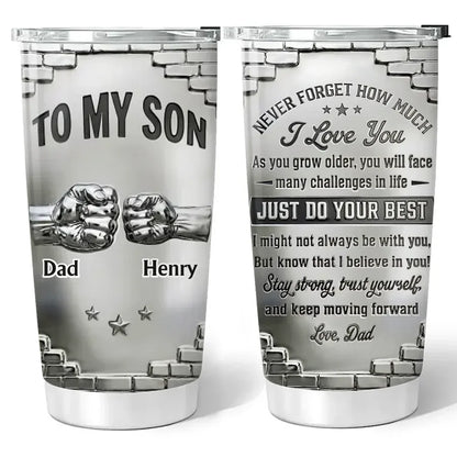 Personalized To My Son 3D Effect Tumbler