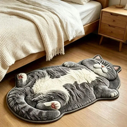 Tabby Cat Shaped Rug