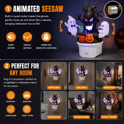 Animated Ghost Seesaw Plug-In Night Light