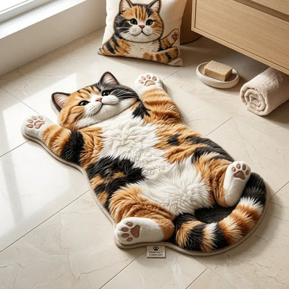 Tabby Cat Shaped Rug