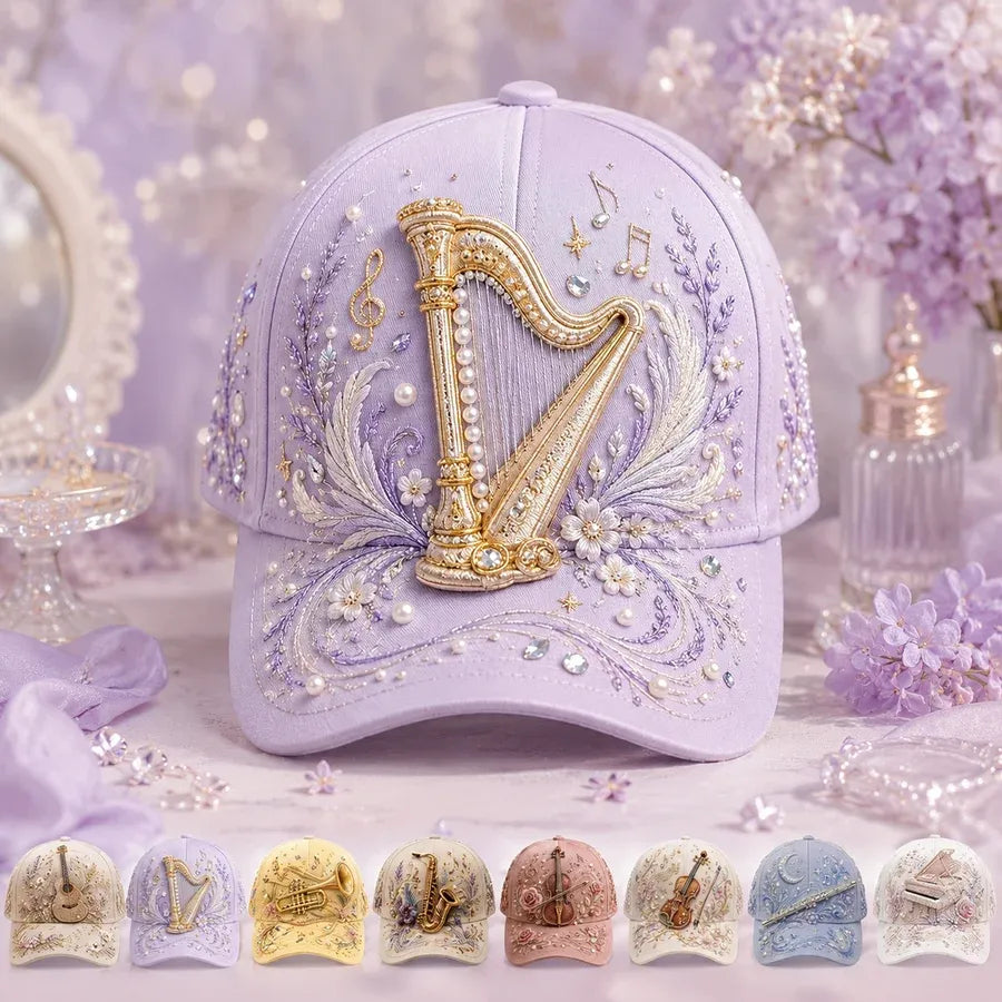 Music Theme Embroidered Baseball Cap