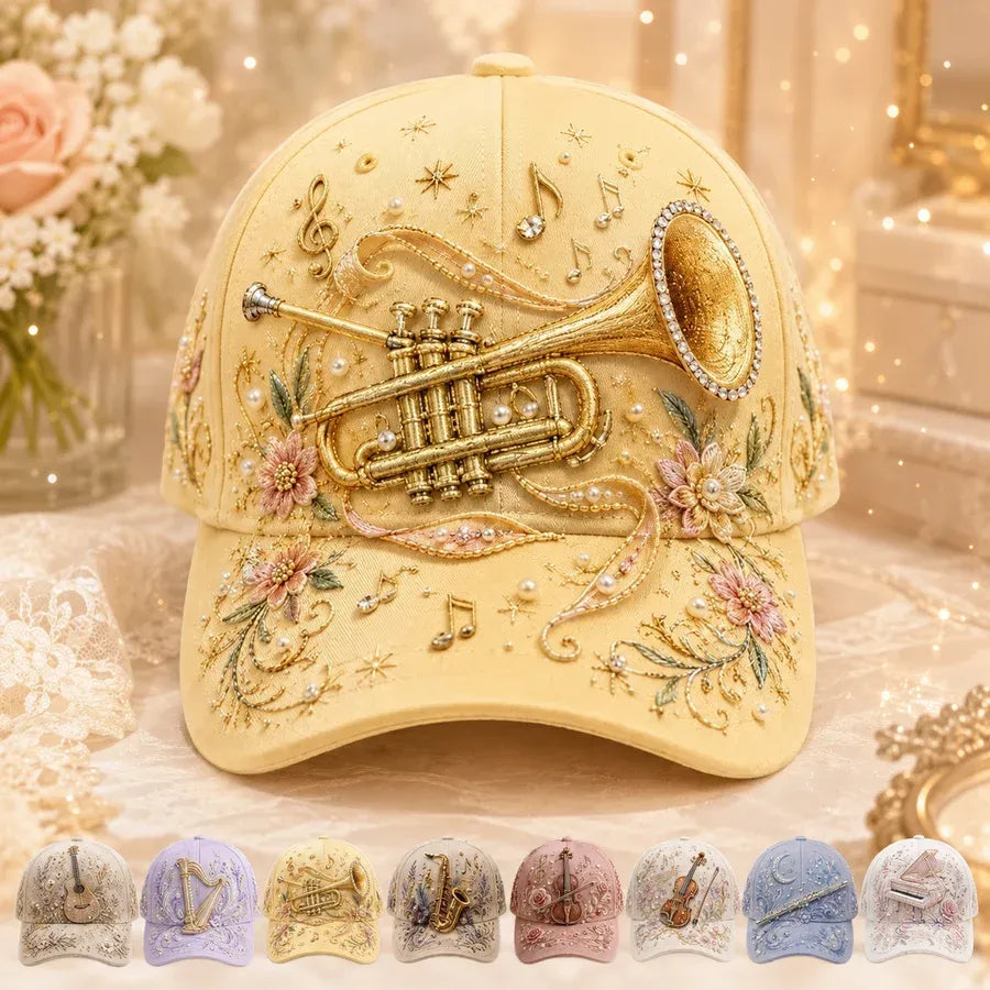 Music Theme Embroidered Baseball Cap