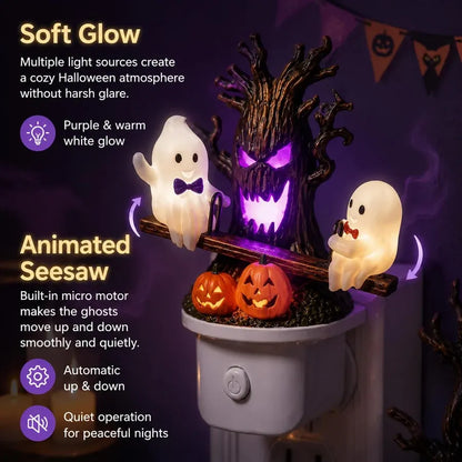 Animated Ghost Seesaw Plug-In Night Light